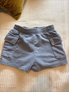 Girls' Soft Elastic Waist Cargo Shorts in Dusty Blue